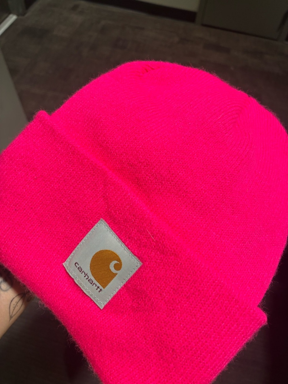 Carhartt Bright Neon Pink Cuffed Beanie